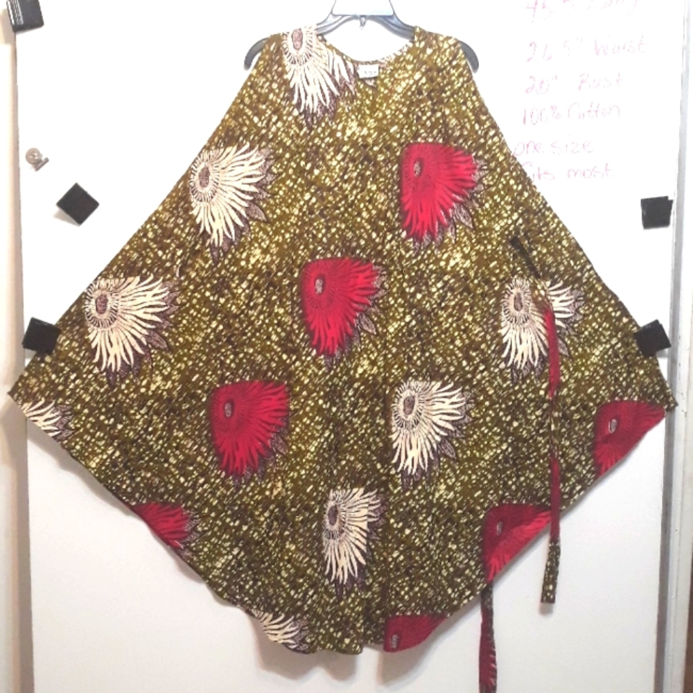 NEW Authentic African Flower Dress 100% Cotton